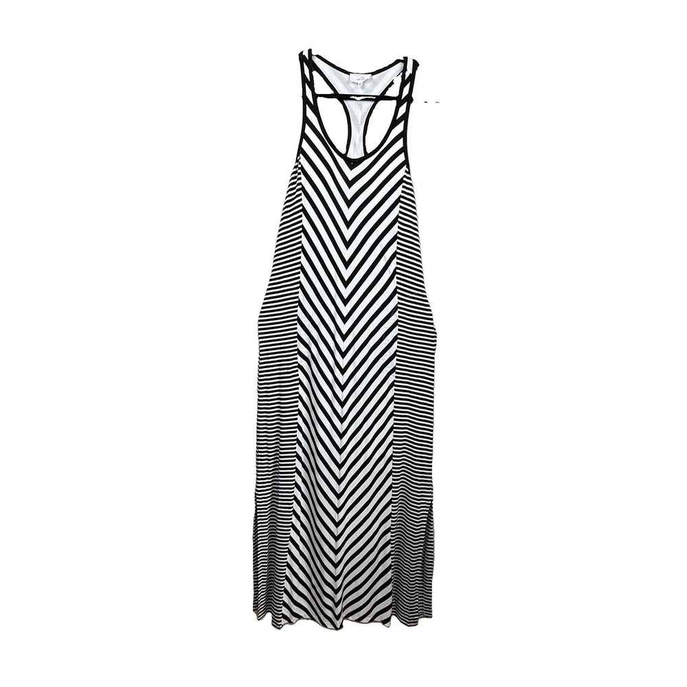 Soma Weekend Striped Racerback Maxi Dress Built In Bra Comfort Stretchy Size M